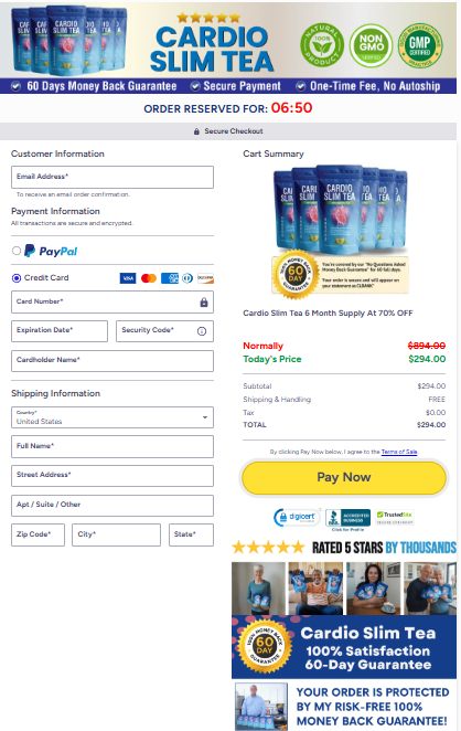 Cardio Slim Tea - Secure checkout